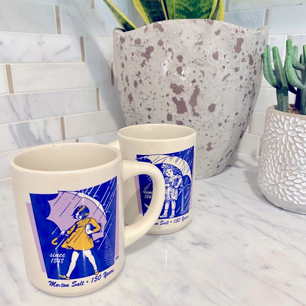 Vintage Morton Salt Girl Mugs
